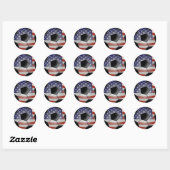 US Flag Voetbal Ronde Sticker (Vel)