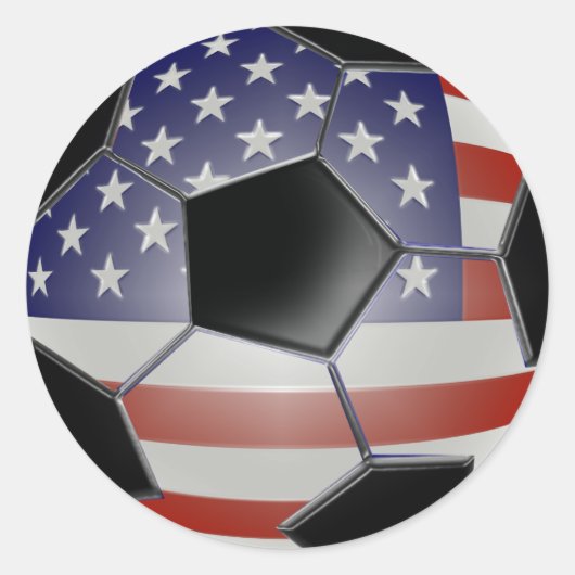 US Flag Voetbal Ronde Sticker (Voorkant)