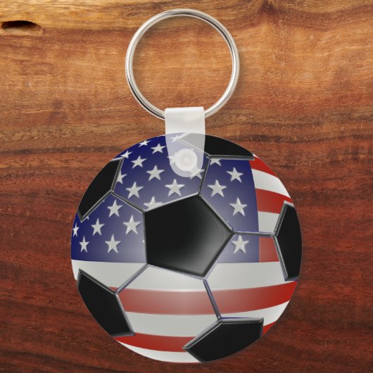US Flag Voetbal Sleutelhanger (Voorkant)