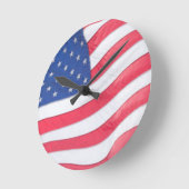 US Flag Wall Ronde Klok (Hoek)