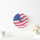 US Flag Wall Ronde Klok (Huis)