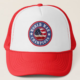 US Flag World War Champions Trucker Hat Pet