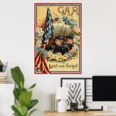 US Flag Wreated Parade Maart Burgeroorlog Poster (Thuiskantoor)