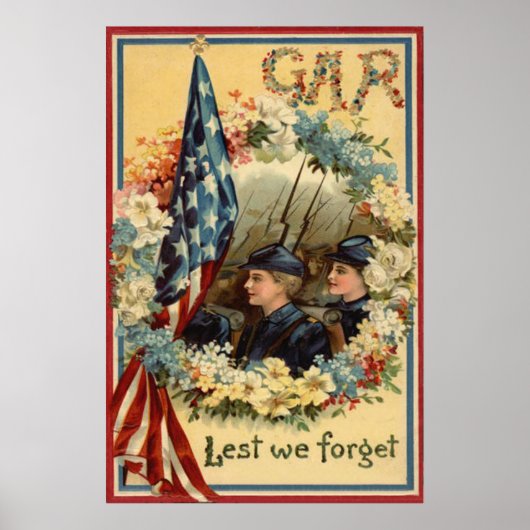 US Flag Wreated Parade Maart Burgeroorlog Poster (Voorkant)