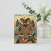 US Flag Wreath Eagle Pistool Flowers Briefkaart (Staand voorkant)