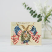 US Flag Wreath Medal Eagle Briefkaart (Staand voorkant)