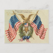 US Flag Wreath Medal Eagle Briefkaart (Voorkant)