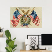 US Flag Wreath Medal Eagle Poster (Thuiskantoor)