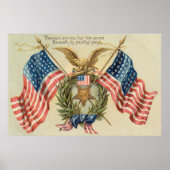 US Flag Wreath Medal Eagle Poster (Voorkant)