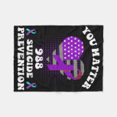 Us Flag You 988 Suicide Prevention Awareness Ribbo Fleece Deken (Voorkant (Horizontaal))