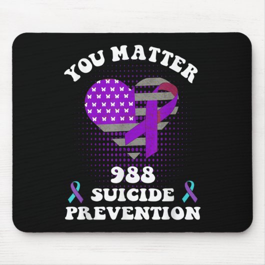 Us Flag You 988 Suicide Prevention Awareness Ribbo Muismat (Voorkant)