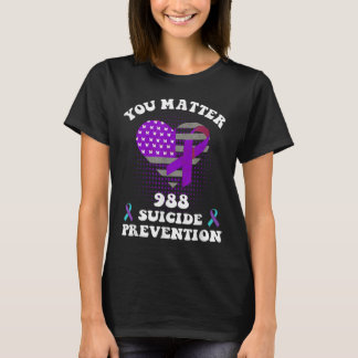 Us Flag You 988 Suicide Prevention Awareness Ribbo T-shirt