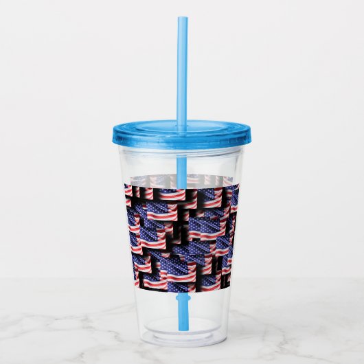 US Flags Patriotic Fun Acryl Drinkbeker (Voorkant)