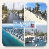 US Florida - Fort Lauderdale - De Nieuwe Rivier - Kartonnen Onderzetters (Voorkant)