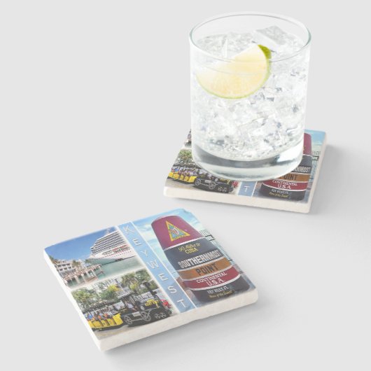 US Florida - Key West - Southernmost Point Buoy - Stenen Onderzetter (Zijkant)