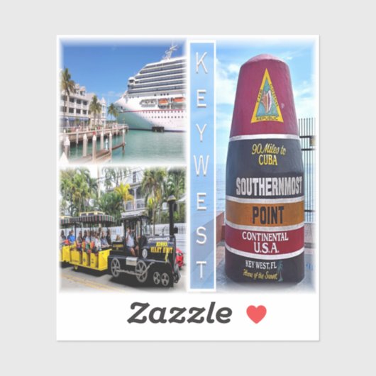 US Florida - Key West - Southernmost Point Buoy - Sticker (Vel)
