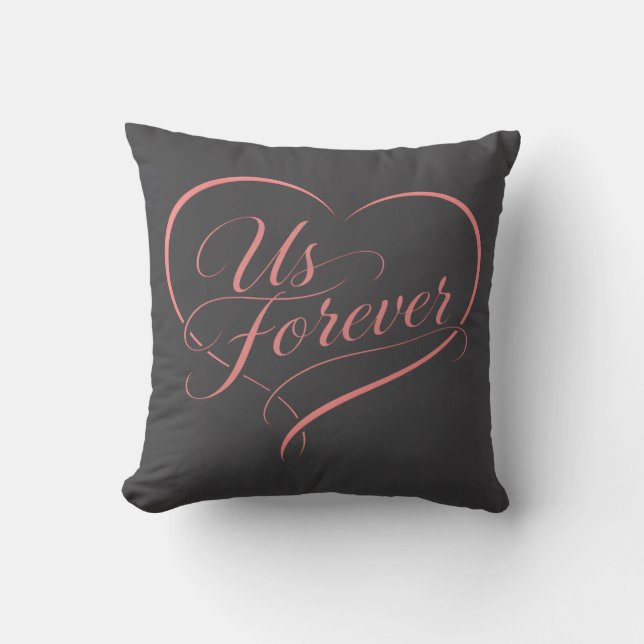 Us Forever Romantic Heart Pillow Kussen (Voorkant)