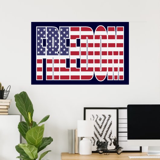 US Freedom Flag Poster (medium) (Thuiskantoor)