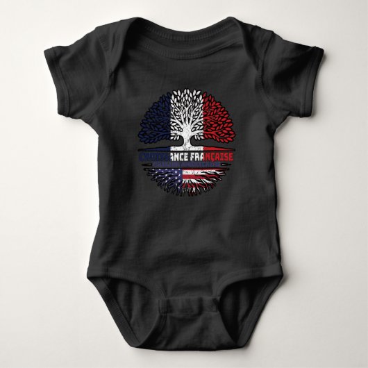 US French America Tree Roots vlag Romper (Voorkant)