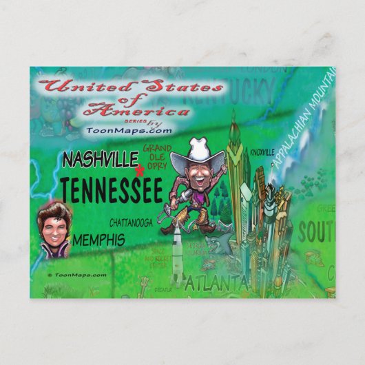 US Fun Map Briefkaart (Voorkant)