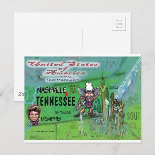 US Fun Map Briefkaart (Voorkant / Achterkant)