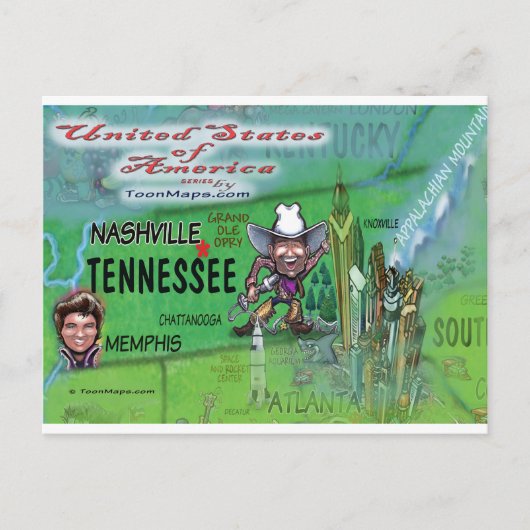 US Fun Map Briefkaart (Voorkant)