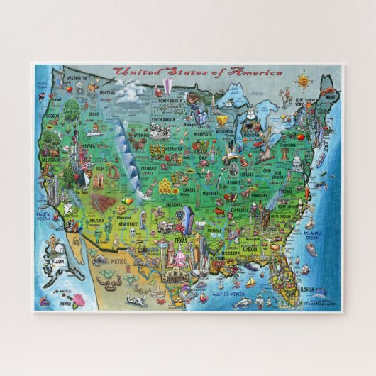 US Fun Map Legpuzzel (Horizontaal)