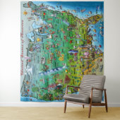 US Fun Map Wandkleed (In situ)