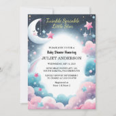 US Glitter Twinkle Twinkle Little Star Baby shower Kaart (Voorkant)
