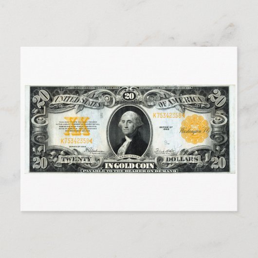US Gold Certificate (1922) Briefkaart (Voorkant)