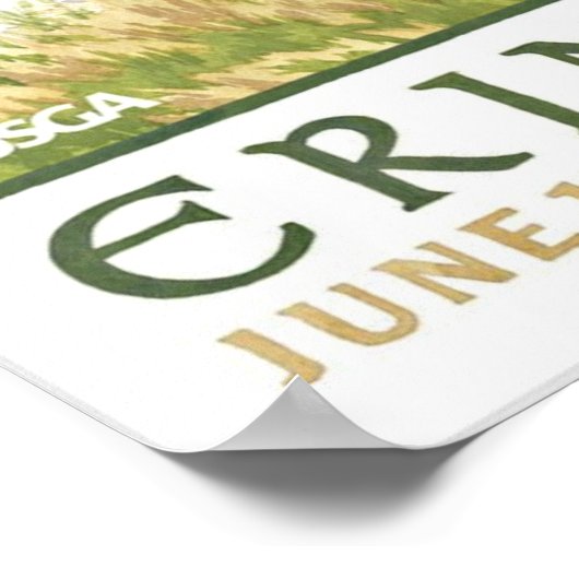 US Golf open 2017 grin heuvels Erin, Wisconsi gesc Poster (Hoek)