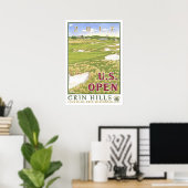 US Golf open 2017 grin heuvels Erin, Wisconsi gesc Poster (Thuiskantoor)