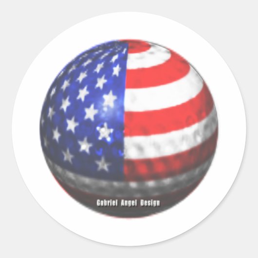 US Golf Ronde Sticker (Voorkant)