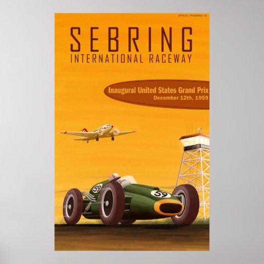 US Grand Prix-Poster 1959 Poster (Voorkant)