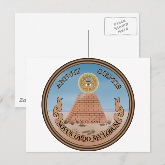 US Great Seal Obverse (Reverse) Side Briefkaart (Voorkant / Achterkant)