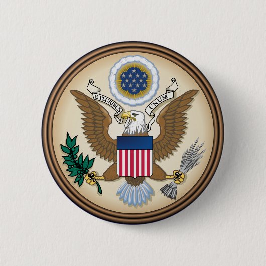 US Great Seal (omgekeerd) Ronde Button 5,7 Cm (Voorkant)