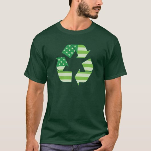 US Green Recycling Symbool T-shirt (Voorkant)
