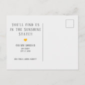 US Grey Linen and Heart Moving Aankondigingskaart (Achterkant)