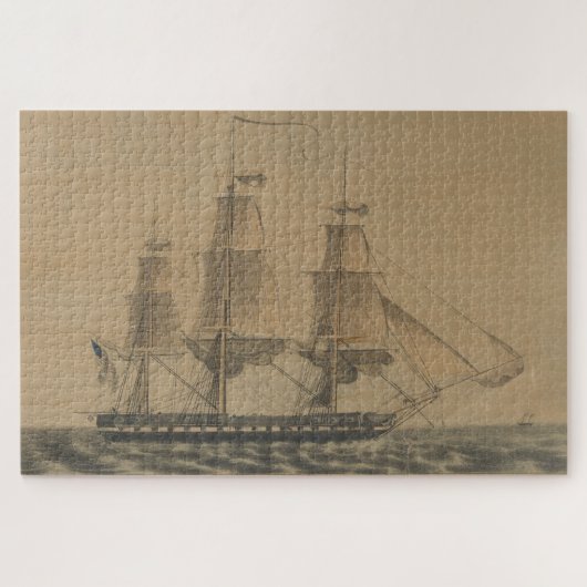  US-Grondwet Illustratie schip (1846) Legpuzzel (Horizontaal)