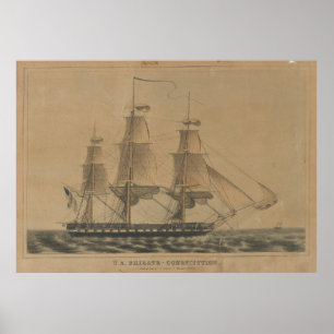 US-Grondwet Illustratie schip (1846) Poster