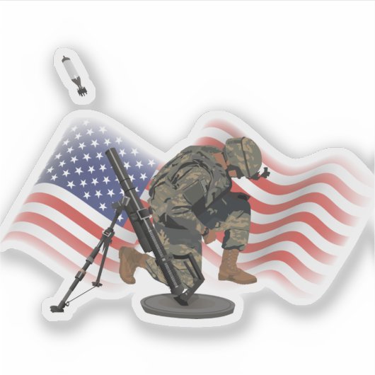 US Gunner met M224 Mortar Sticker (Voorkant)