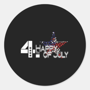 US Happy Independence Day 4 juli Star Flag voor W Ronde Sticker
