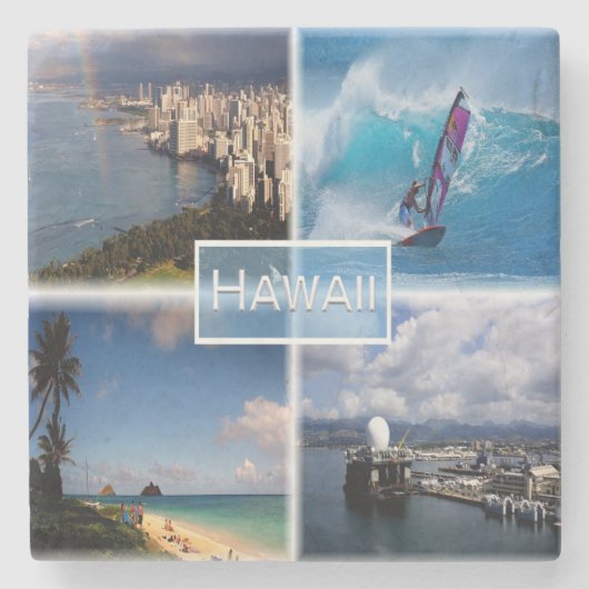 US Hawaii - Honolulu uitzicht - The Perouse - Lani Stenen Onderzetter (Voorkant)