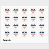 US Heart Flag Happy Retirement Stickers (Vel)