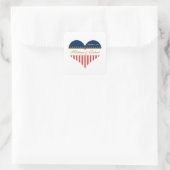 US Heart Flag Militair Weddenschap Aangepaste Stic Vierkante Sticker (Tas)