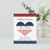 US Heart Military Wedding Save the Date Briefkaart (Staand voorkant)