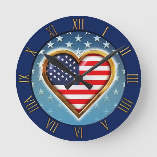 US Heart Ronde Klok (Voorkant)