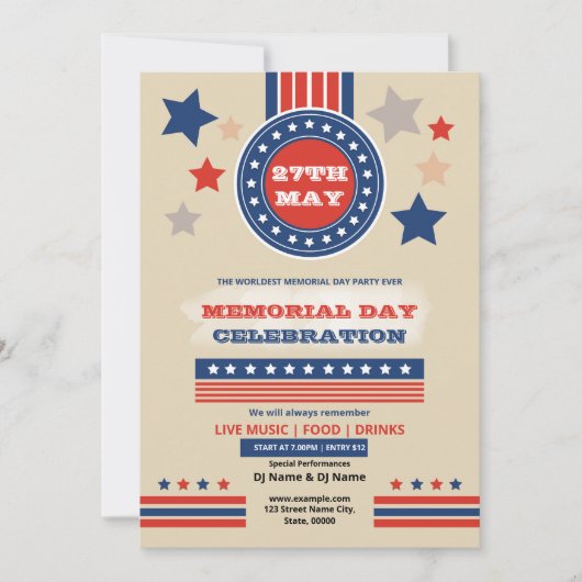 Us-herdenkingsdag evenement flyer sjabloon kaart (Voorkant)