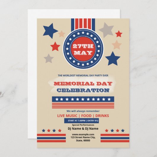 Us-herdenkingsdag evenement flyer sjabloon kaart (Voorkant / Achterkant)