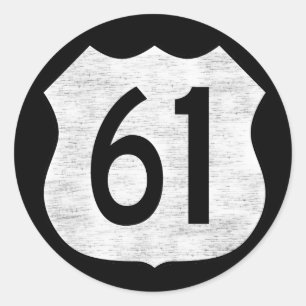US Highway 61 Route Sign Ronde Sticker